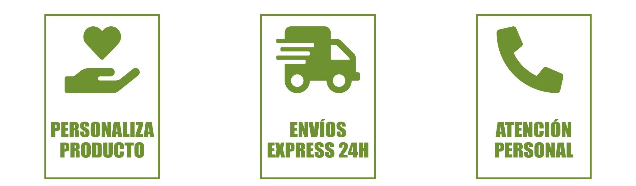 personalización de productos, envío express y atención telefónica personalizada