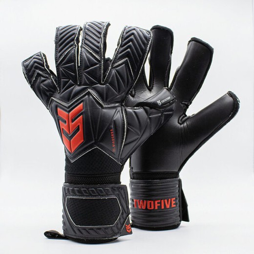 Goalkeeper Gloves Twofive Black Warsaw 12 Advance