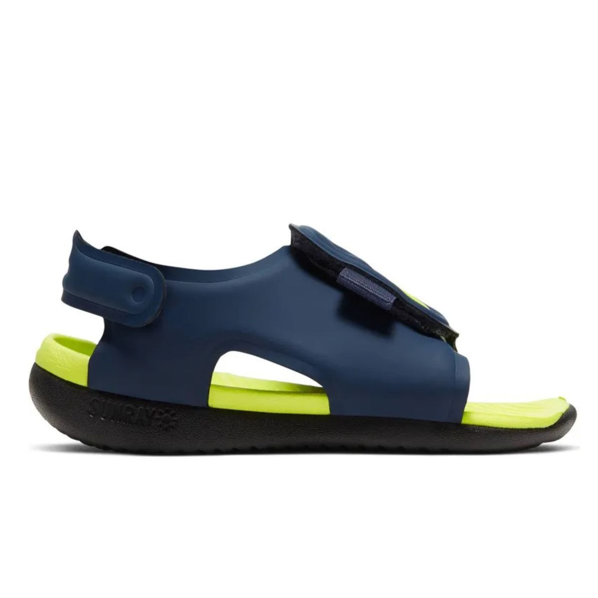 Chancla nike sunray adjust 5 infant/toddler Nike  marino amarillo talla 21