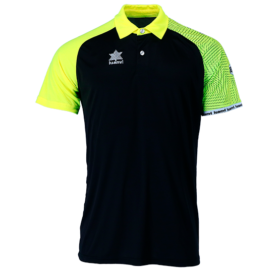 Polo modelo Open Luanvi negro/amarillo flúor / 2XS (12-14 años)