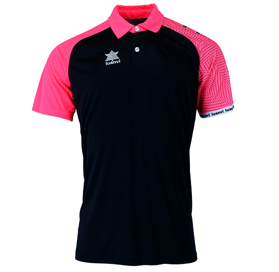 Polo modelo Open Luanvi negro/rosa flúor / 2XS (12-14 años)